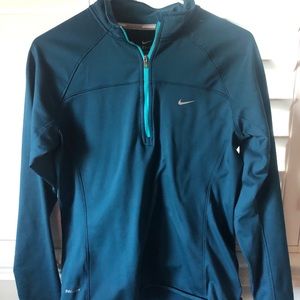 Nike running dri-fit green/teal long sleeve top